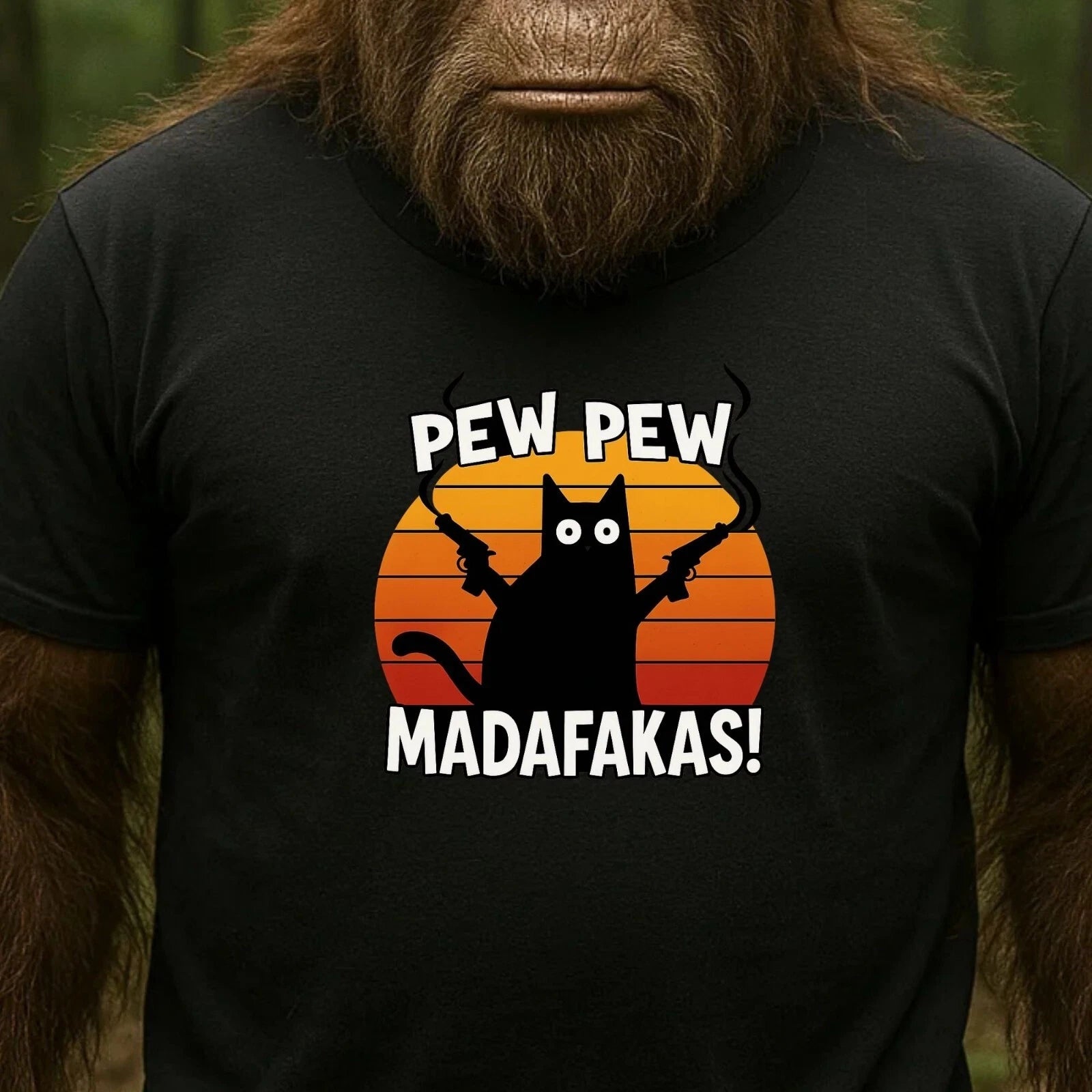 Pew Pew Madafakas T-Shirt - Funny Western Cat, Meme Funshirt Gift