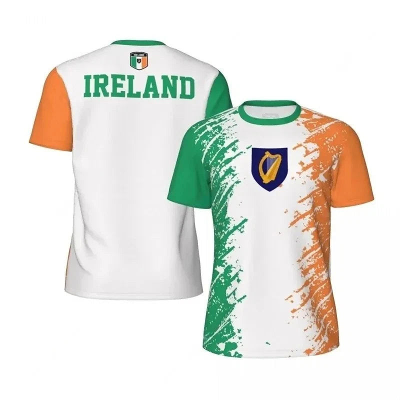 Ireland 2026 World Cup Football T-Shirts Irish Flag Polyester Tees Breathable