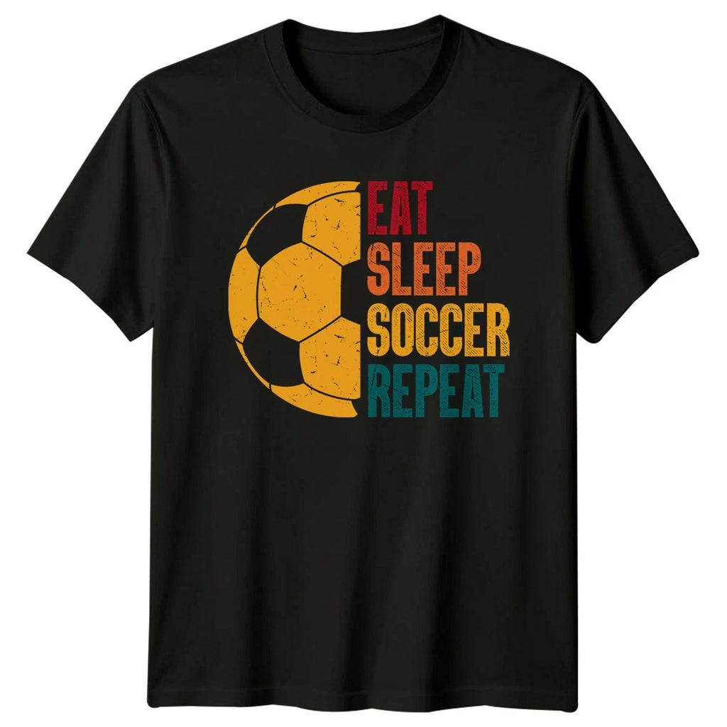 Eat Sleep Soccer Repeat T-Shirt Youth Sport Soccer Birthday Gift For Him And Her