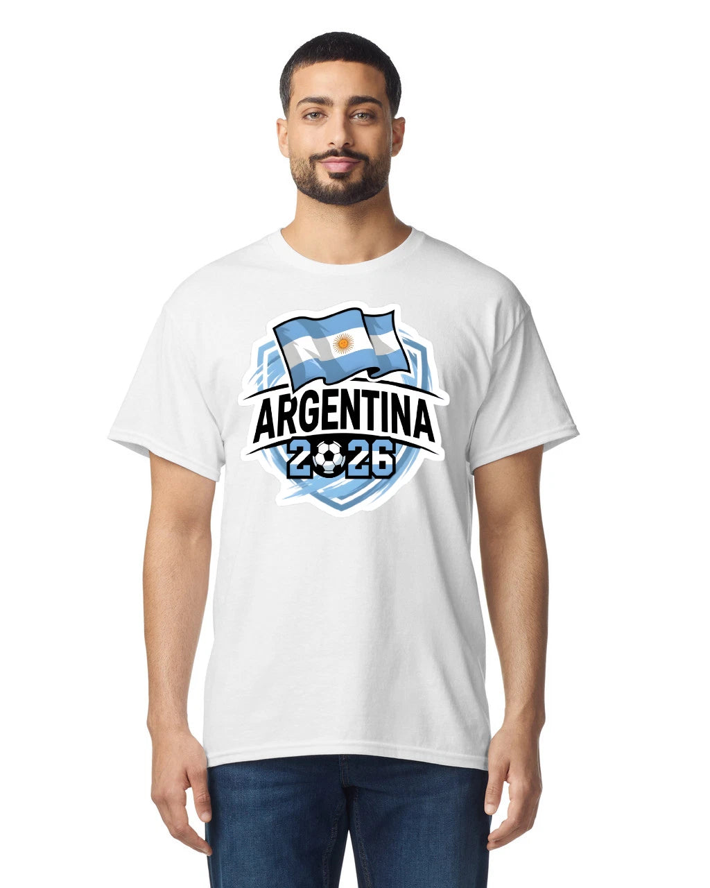 Argentina Cotton Soccer Fan T-Shirt World Cup 2026 Football Supporter Tee