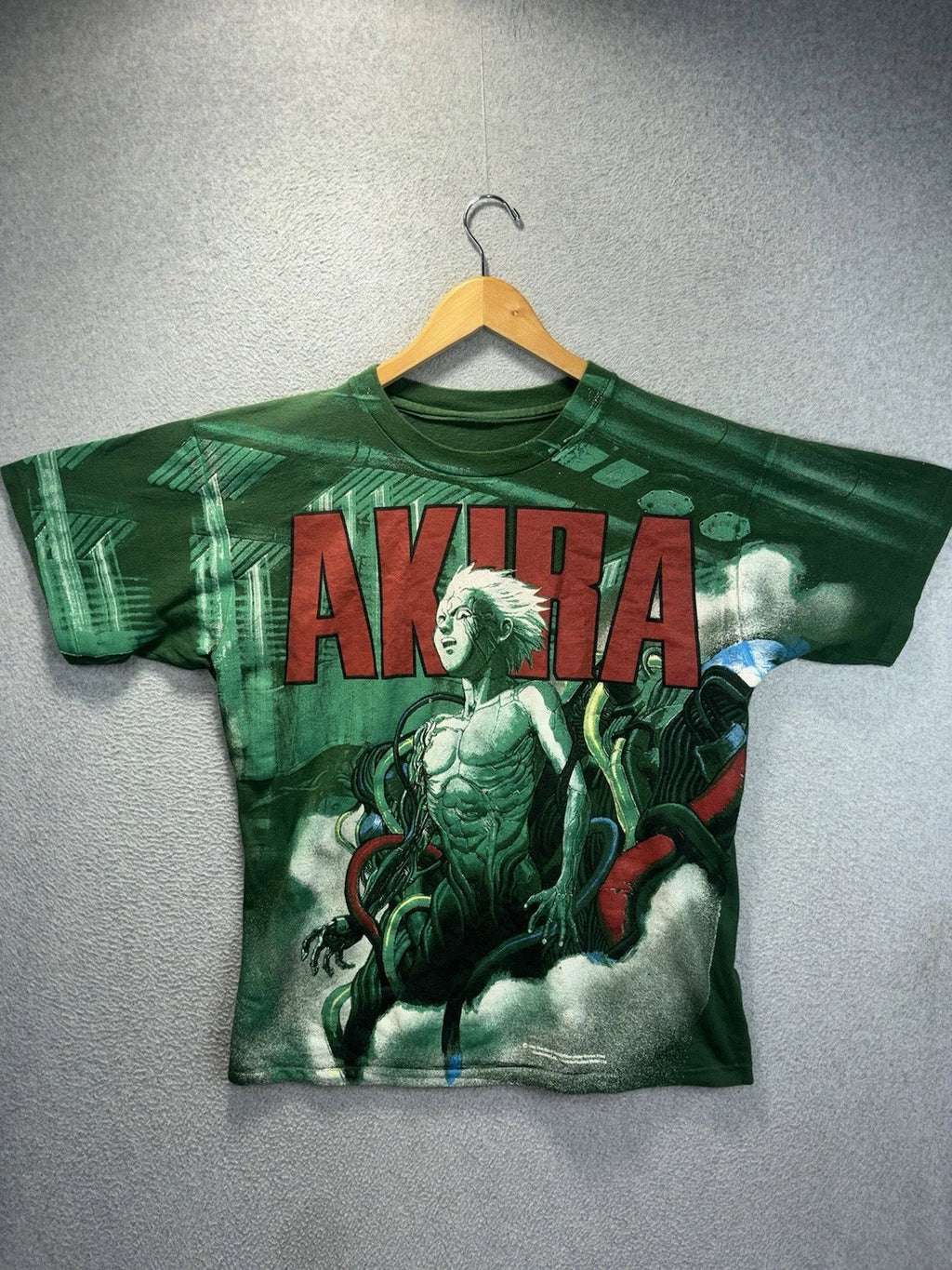 VINTAGE 1988 Anime AKIRA ‘TETSUO AWAKENING’  AOP T-shirt Modern Reprint Boot L