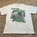 Vintage 90s Soccer T-Shirt XL Tultex Live to Play Play to Live Football USA Made