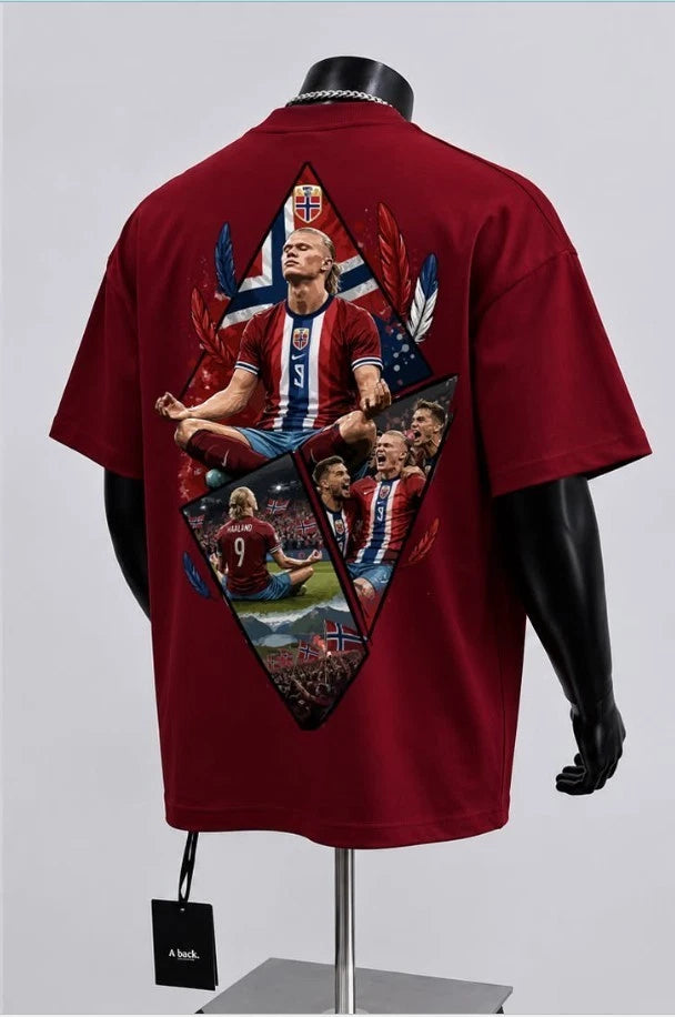 Erling Haaland Norway Soccer Graphic T-Shirt Football Fan Unisex Tee