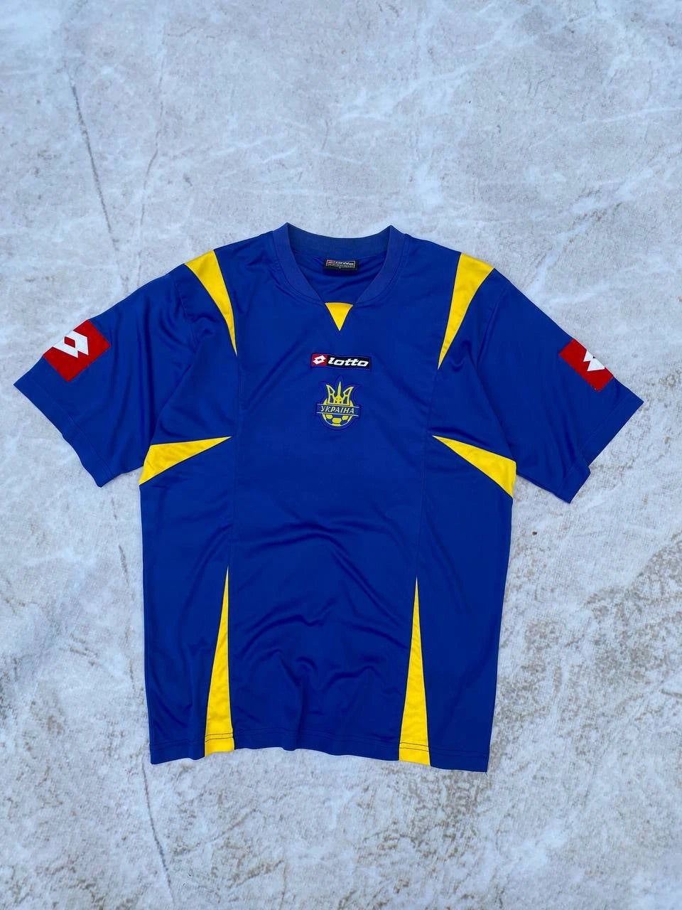 Lotto Ukraine National Football Soccer Jersey Men's L Blue Yellow Fan Kit