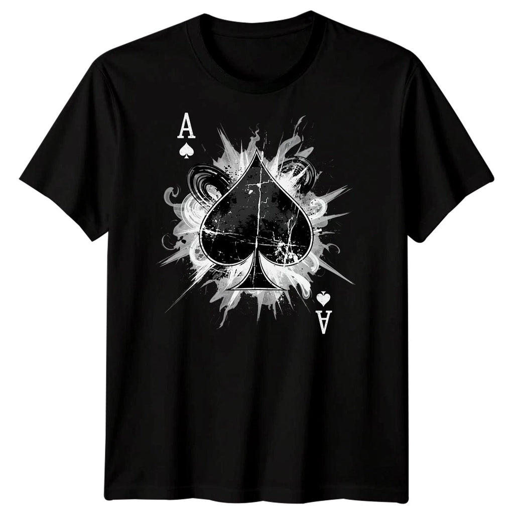 Ace Of Spades Playing Cards Gambling Mens Graphic Tee Grunge Style