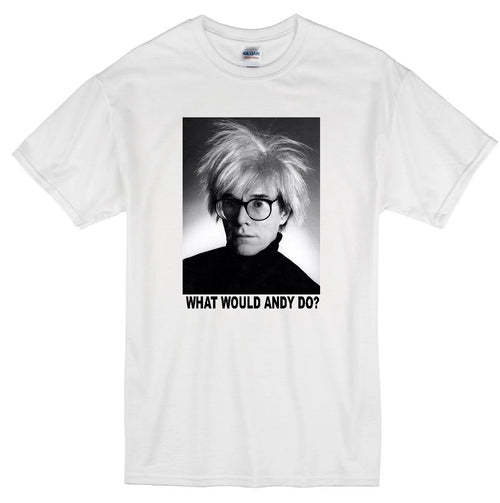 ANDY WARHOL WWD? MODERN ARTIST POP ART PITTSBURGH LEGEND WHITE T-SHIRT