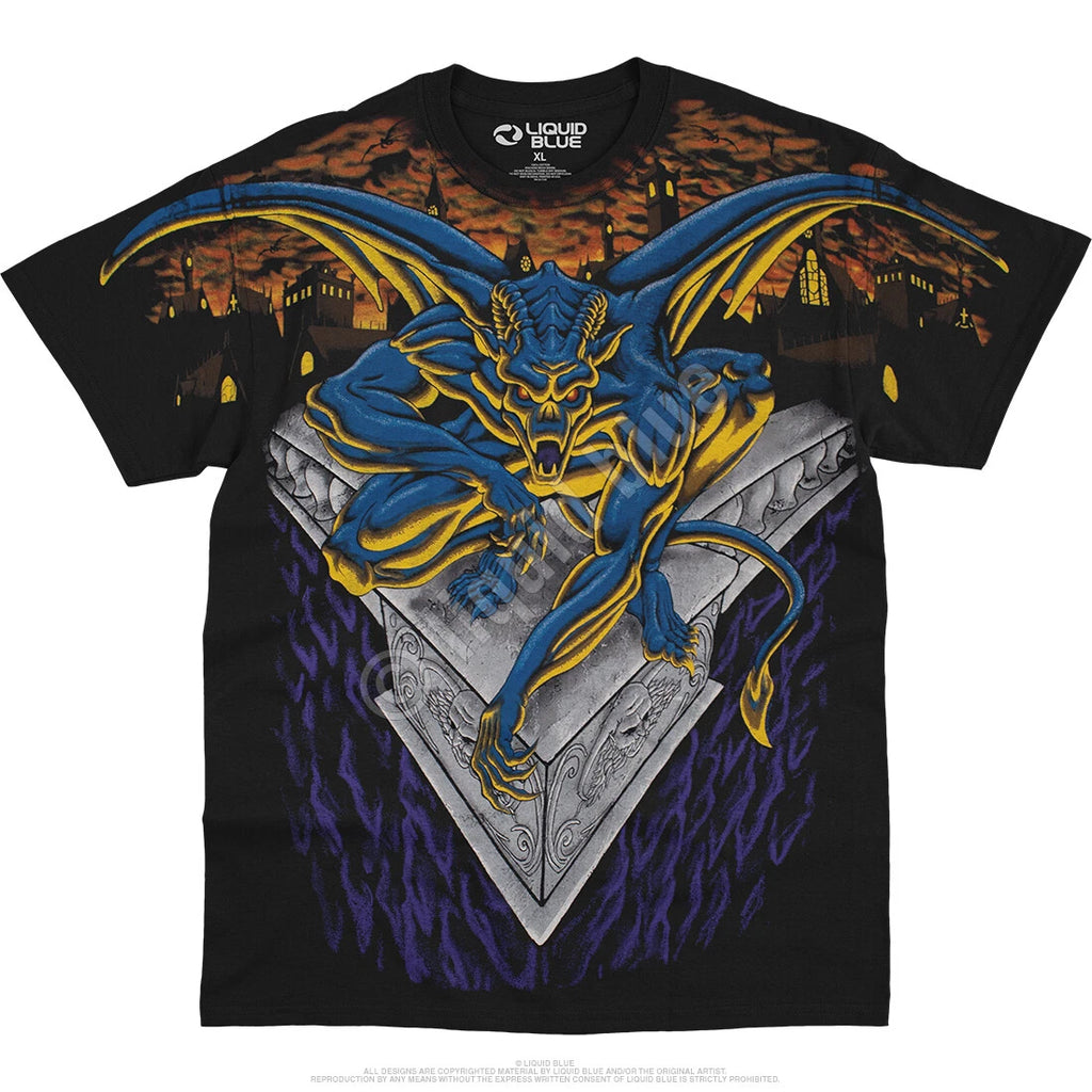 DarK FantasY-GARGOYLE-2 SIDED BLACK T-SHIRT  S, M, L, XL, XXL GOTH