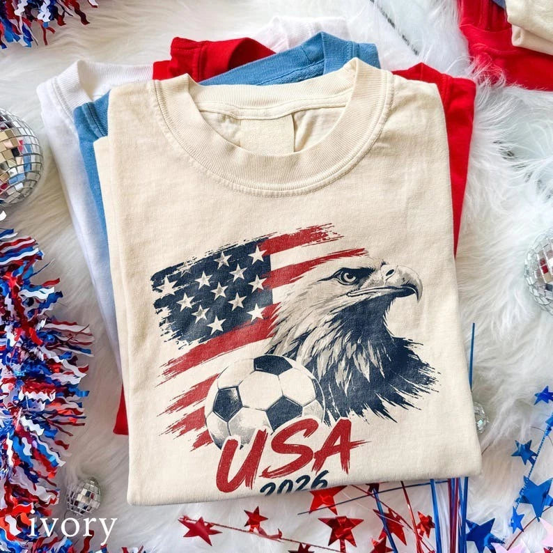 Vintage USA World Cup 2026 Soccer Shirt, American Eagle Football Fan Graphic Tee