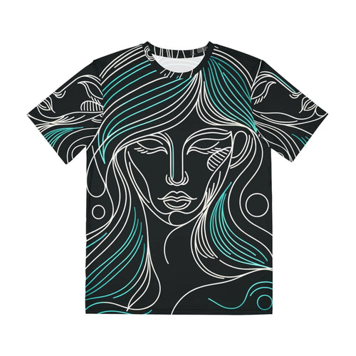 All Over Print T Shirt Minimalist Line Art Woman Face