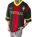 Mens fashion WORLD CUP Embroidery Multicolor V-Neck T-shirt PORTUGAL FUTBOL LOGO