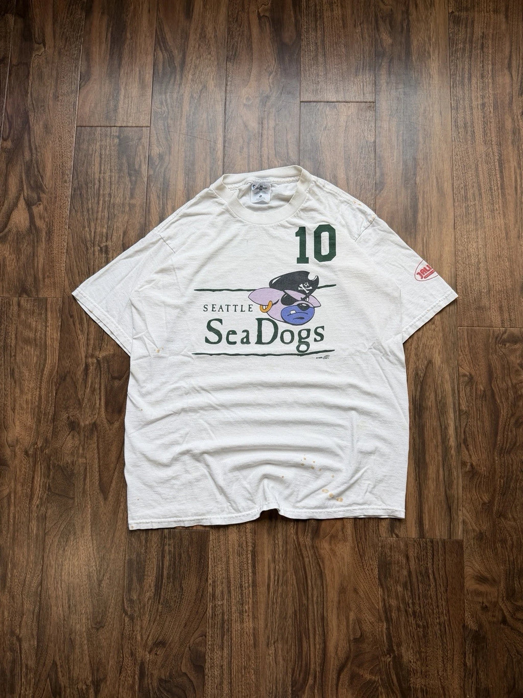 Vintage 90s Seattle Sea Dogs Professional Soccer Team John Olu-Molomo T Shirt L
