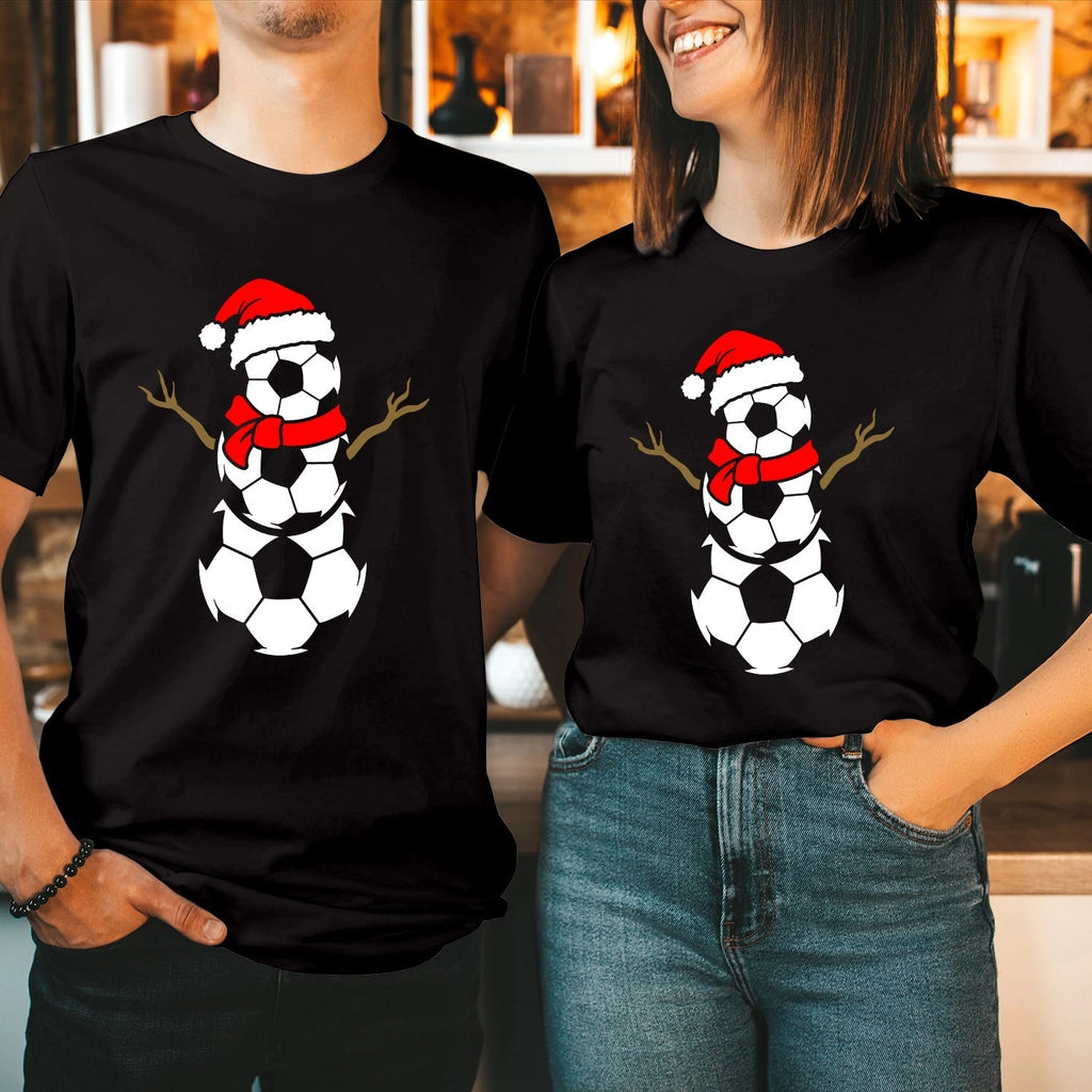 Soccer Snowman Christmas Shirt Football Fan Holiday Tee Xmas Sport Gift T-5298
