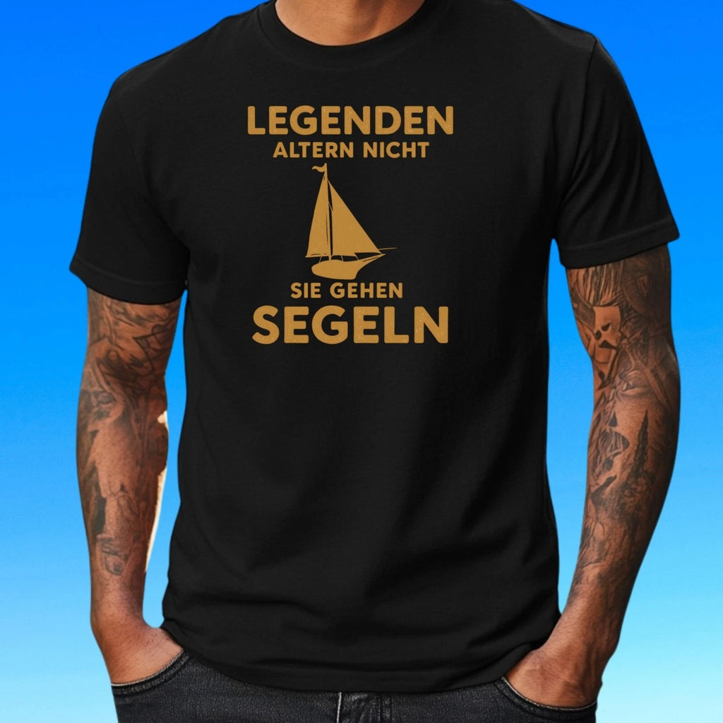 Mens Legends Go Sailing Motif Cotton T-Shirt Size S to 5XL
