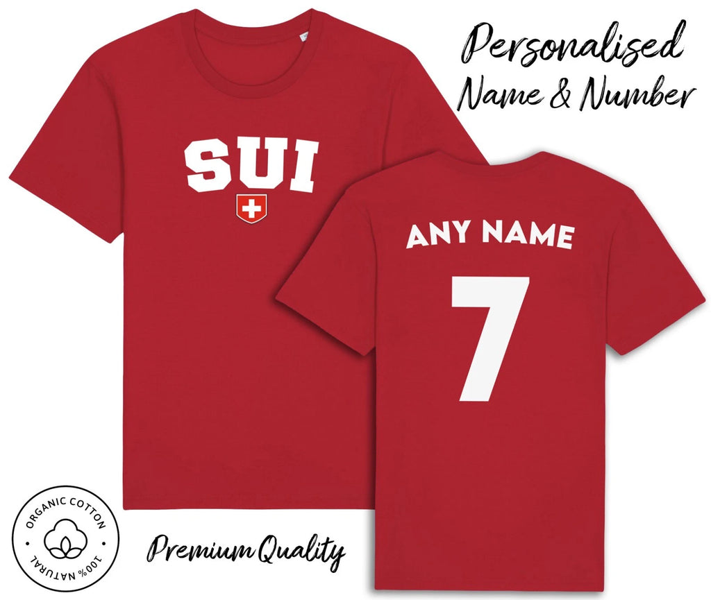 Switzerland T-Shirt Personalised Name & No World Cup 2026 Kit Football Euro