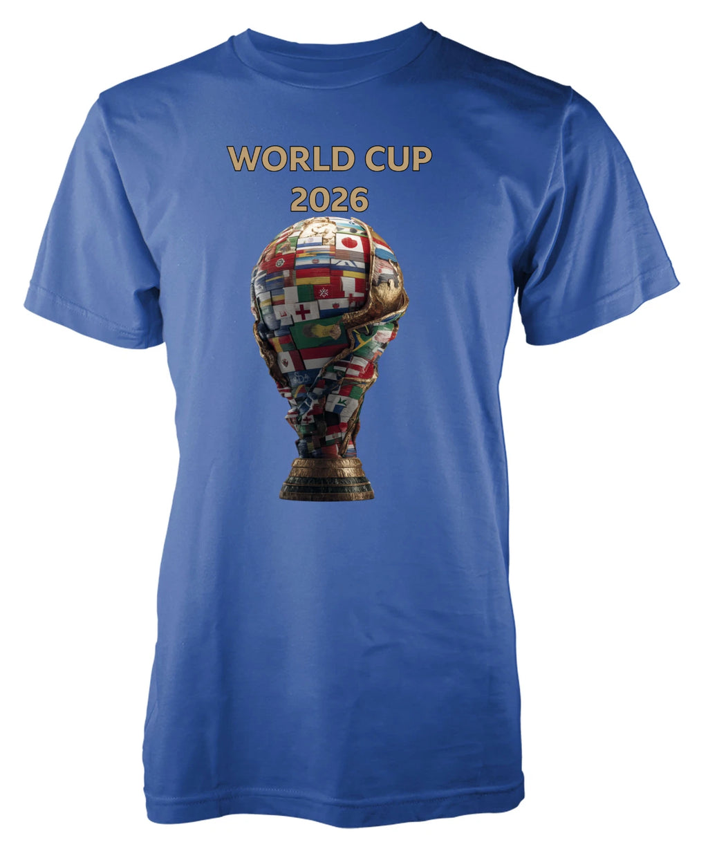 BNWT Free Personalisation 2026 World Cup Football Trophy Cotton T-Shirt Adult