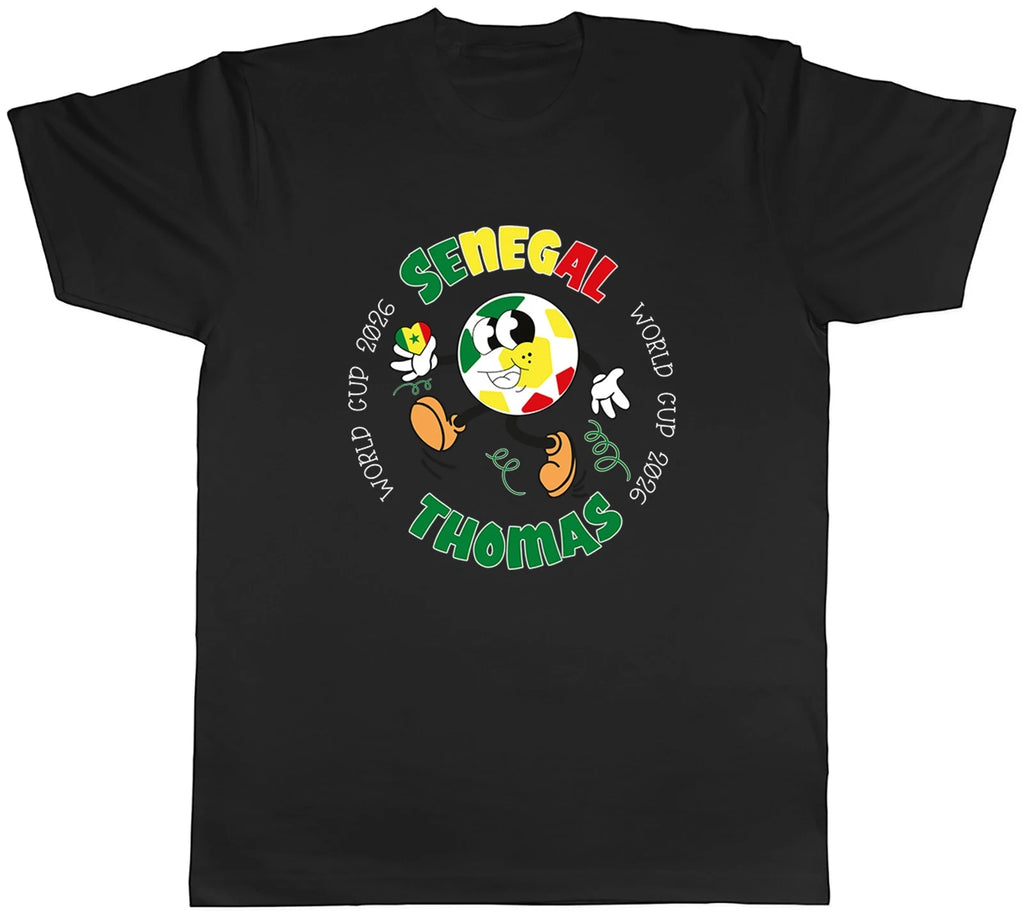 Personalised Senegal World Cup Heart Football Fan Mens T-Shirt Tee Gift Top