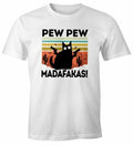 Men's Pew Pew Madafakas T-Shirt! black cat fun shirt saying meme funny