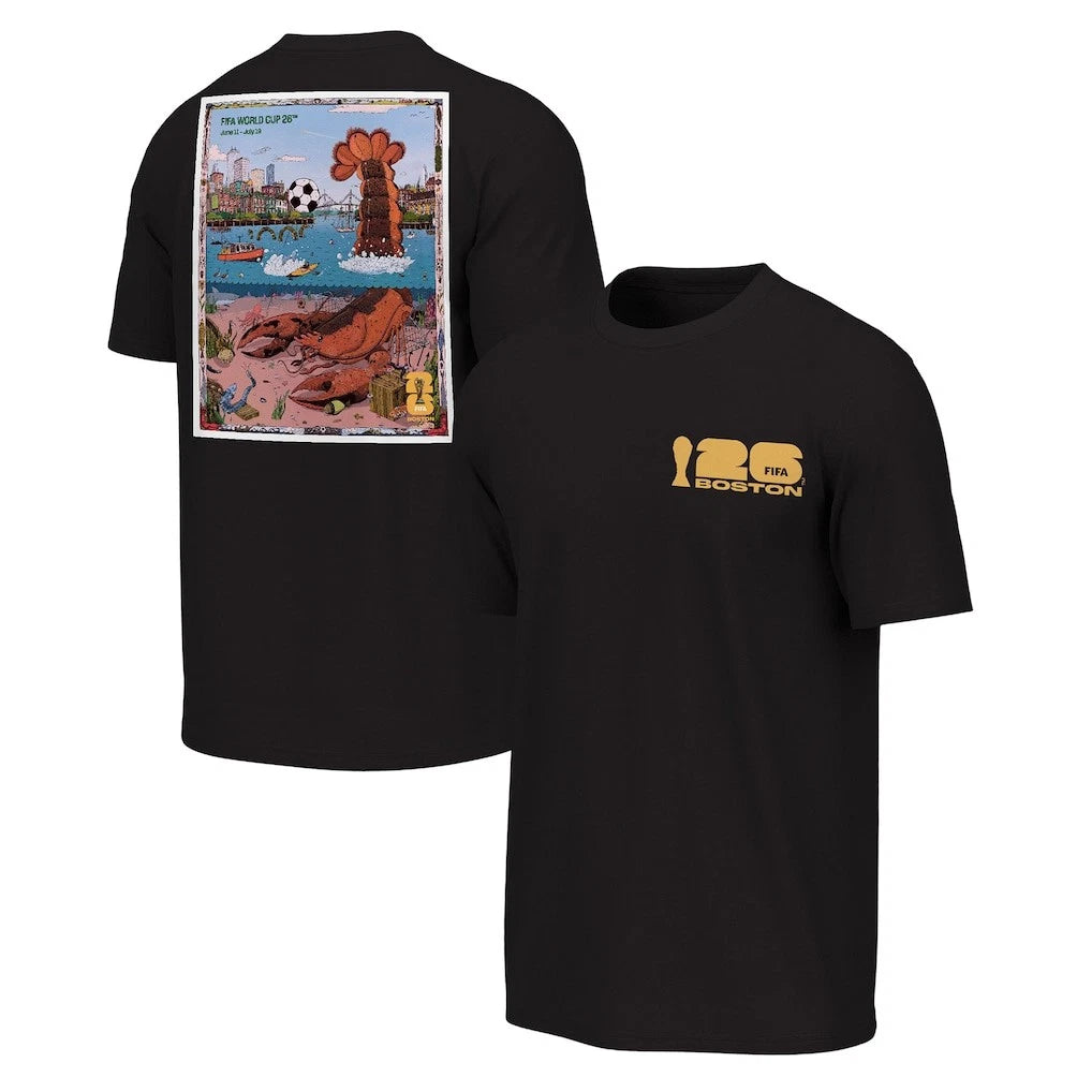 2026 World Cup Boston Poster Graphic Soccer Fan T Shirt Unisex