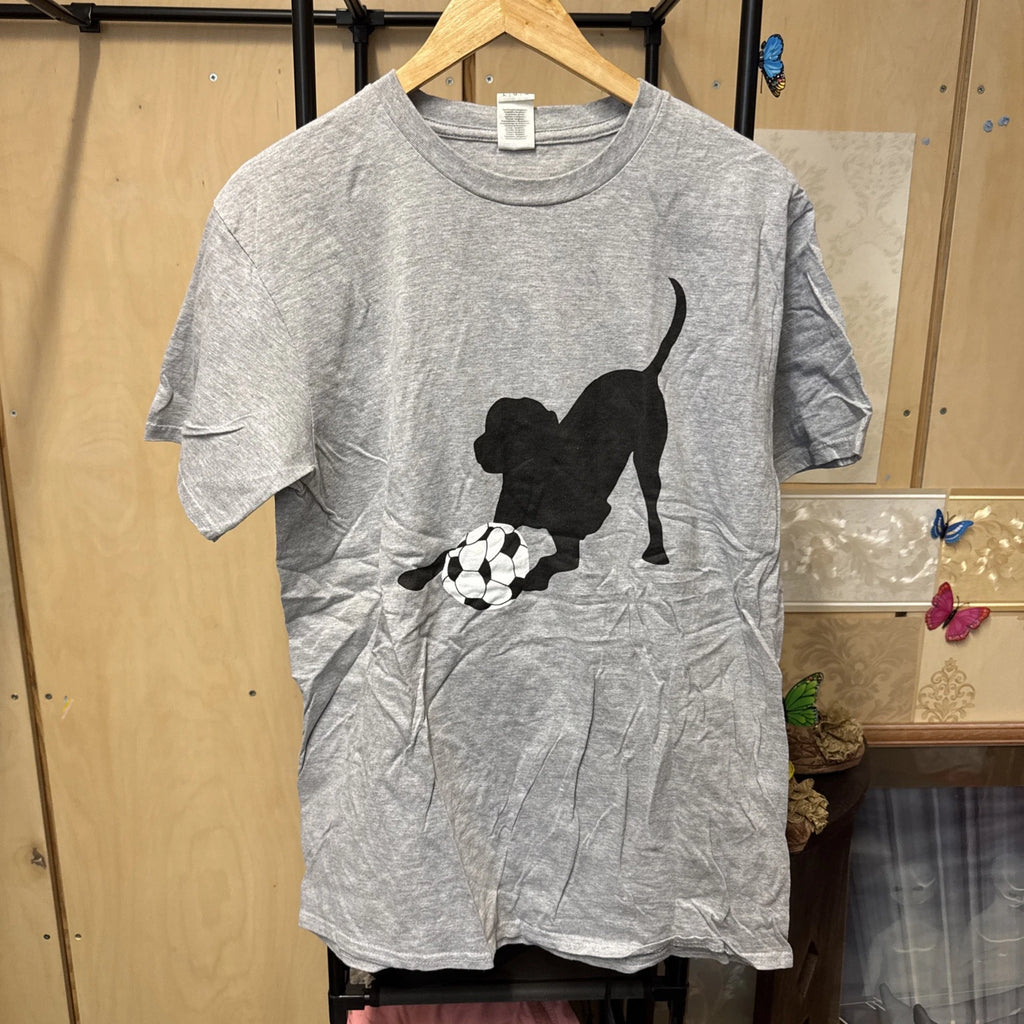 Football Dog Mens Tee (L)