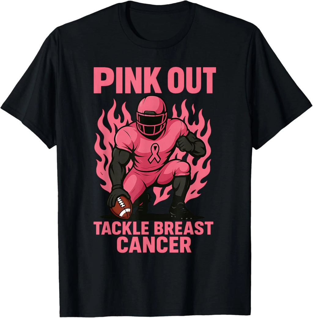 Pink Out Tackle Football Breast Cancer Support Unisex T-Shirt