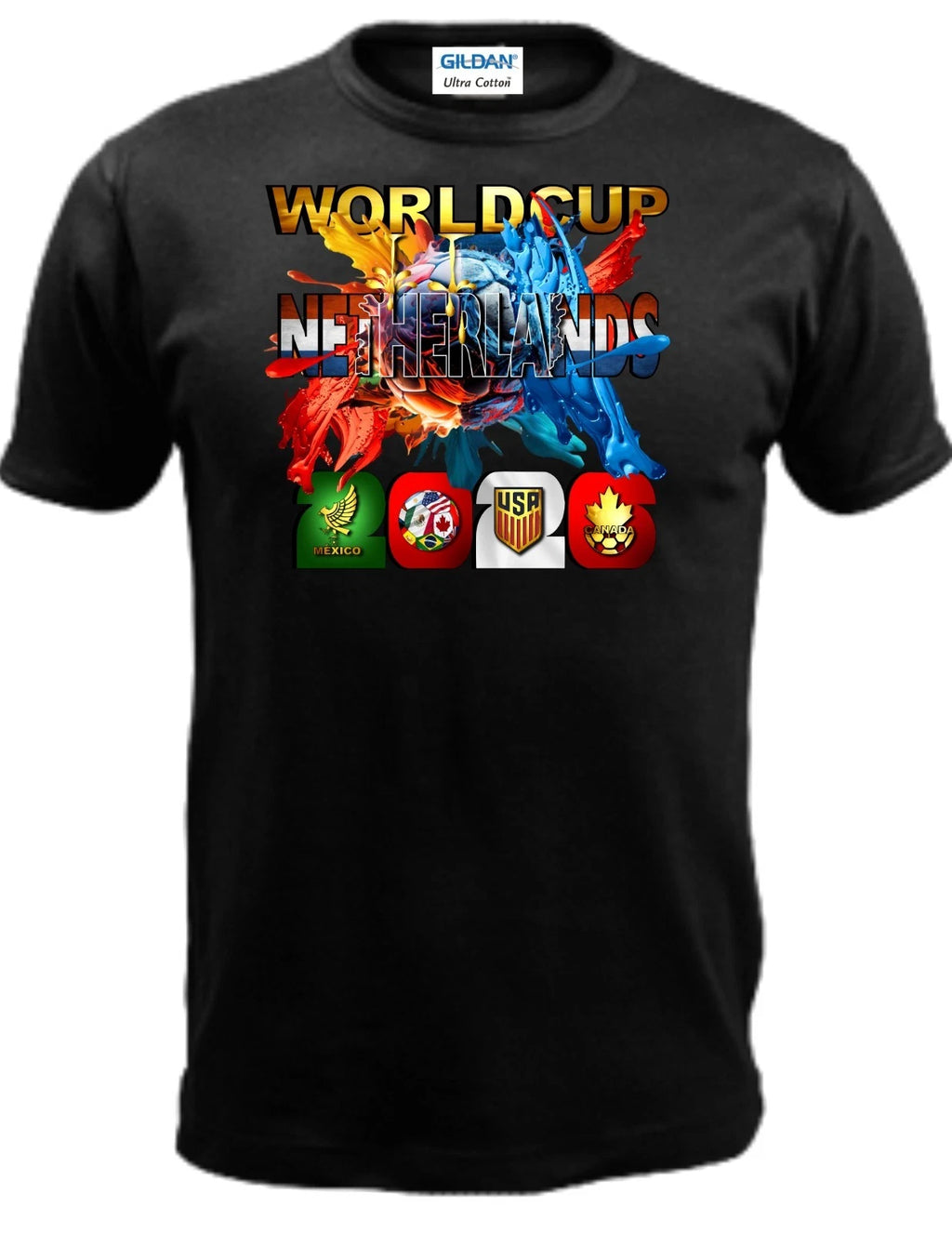 NETHERLANDS SOCCER WORLD CUP 2026 100% COTTON 100% PRESHRUNK GILDAN