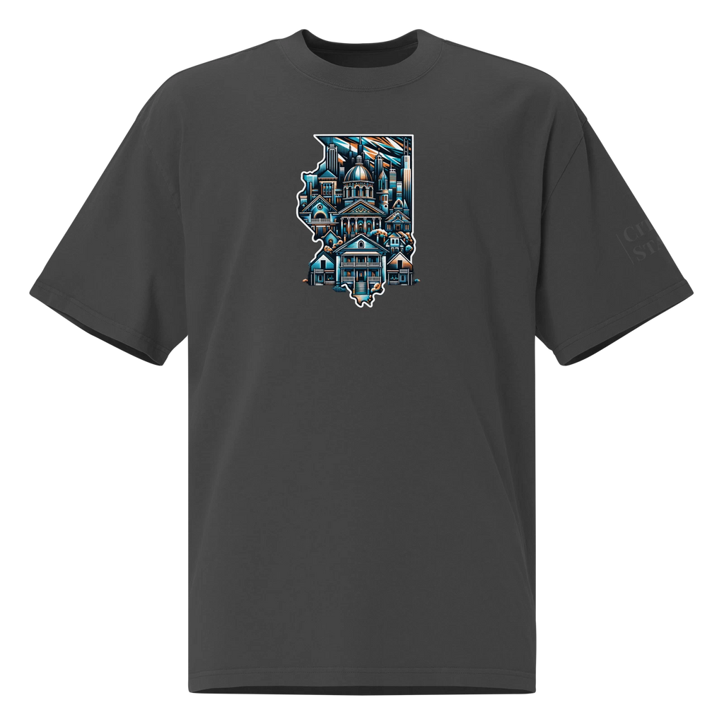 Oversized faded t-shirt (ILLINOIS)