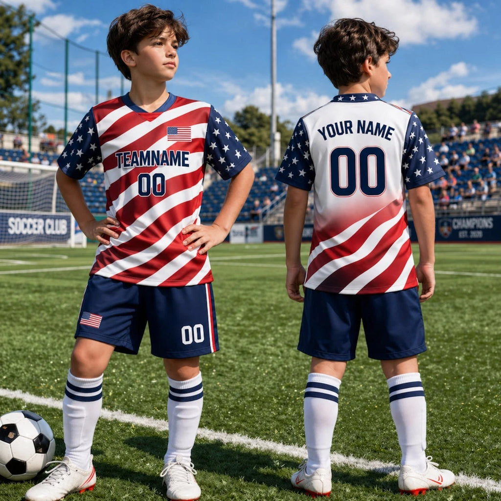 🔥Personalized USA Football Team 2026 AOP Set Gift Kids Fan Apparel
