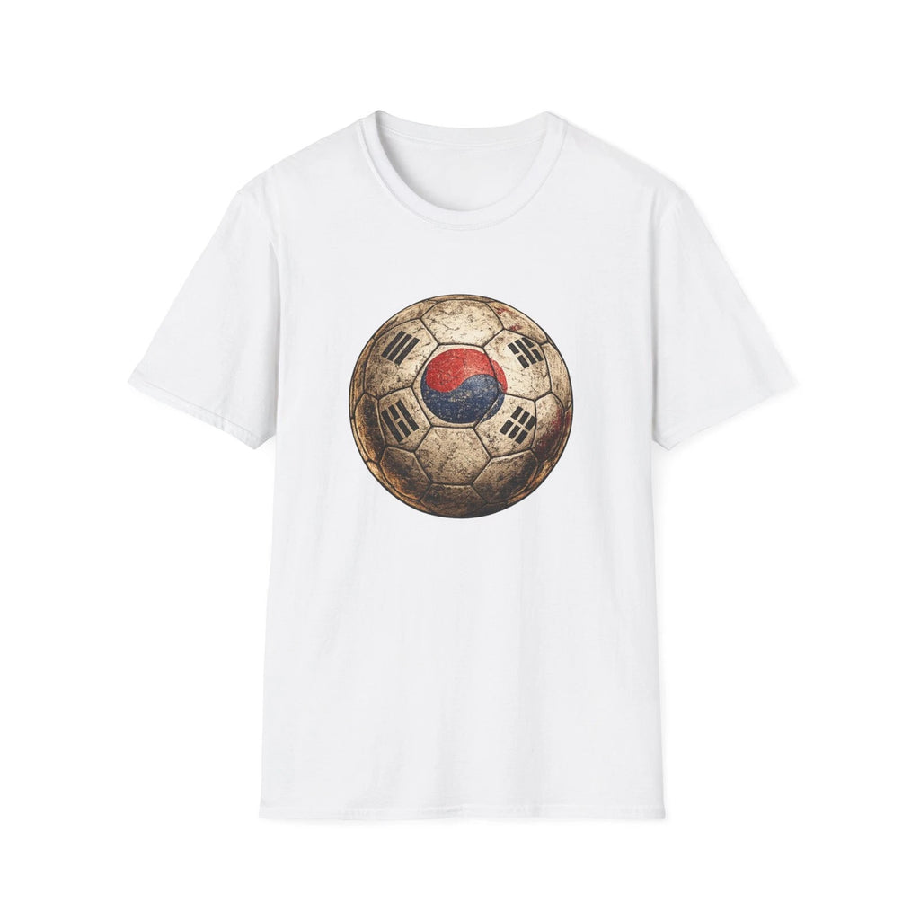 Korean Flag Soccer Ball T-Shirt Vintage Taegeuk Football Fan Tee