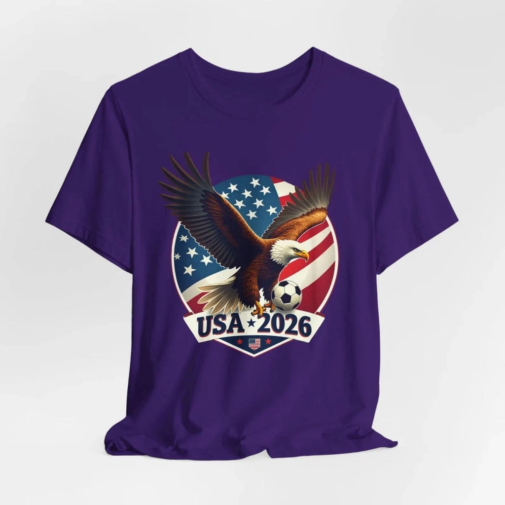 USA 2026 Eagle Soccer Patriotic American Flag Graphic T-shirt