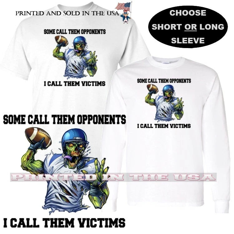 Football Zombie Team Mascot Quarterback Victim Not Opponent Cartoon T Shirt