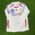 France Zidane #10 World Cup 2006 White Soccer Away Jersey Long Sleeve