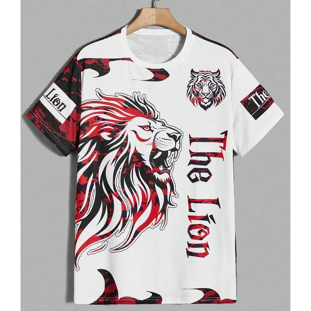 Mens casual printed tshirt with moderate elasticity for all season wear