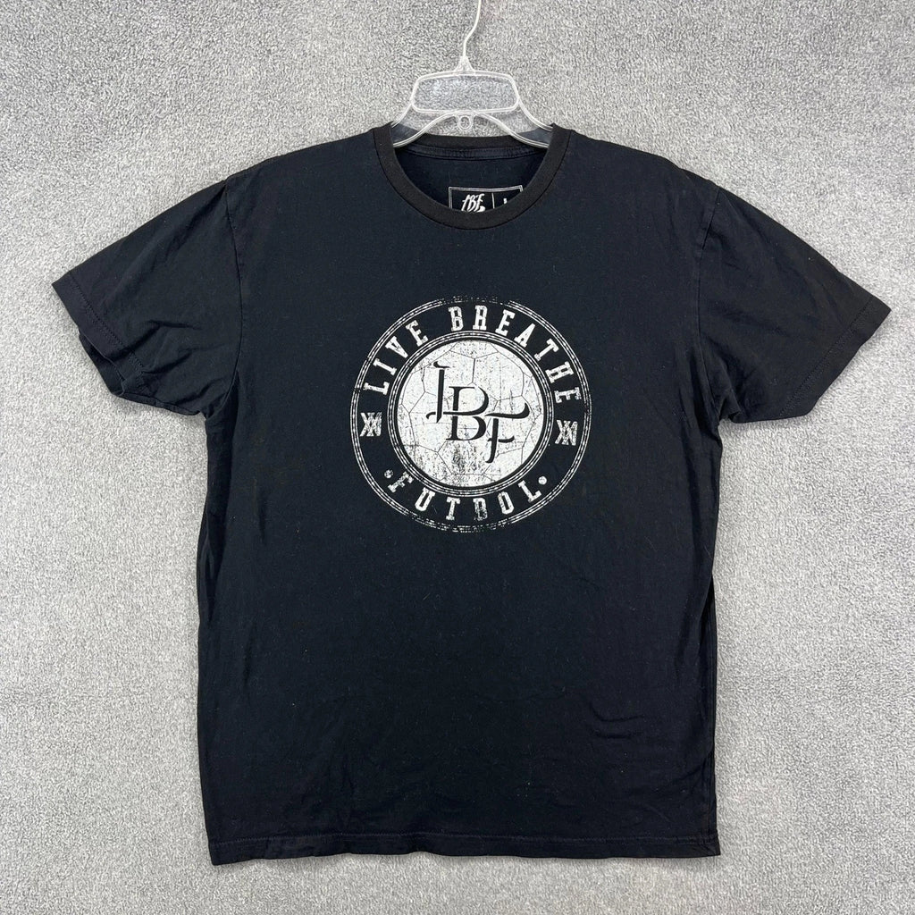 LBF Live Breathe Futbol Black Graphic T Shirt Mens Size Large Soccer Sportswear