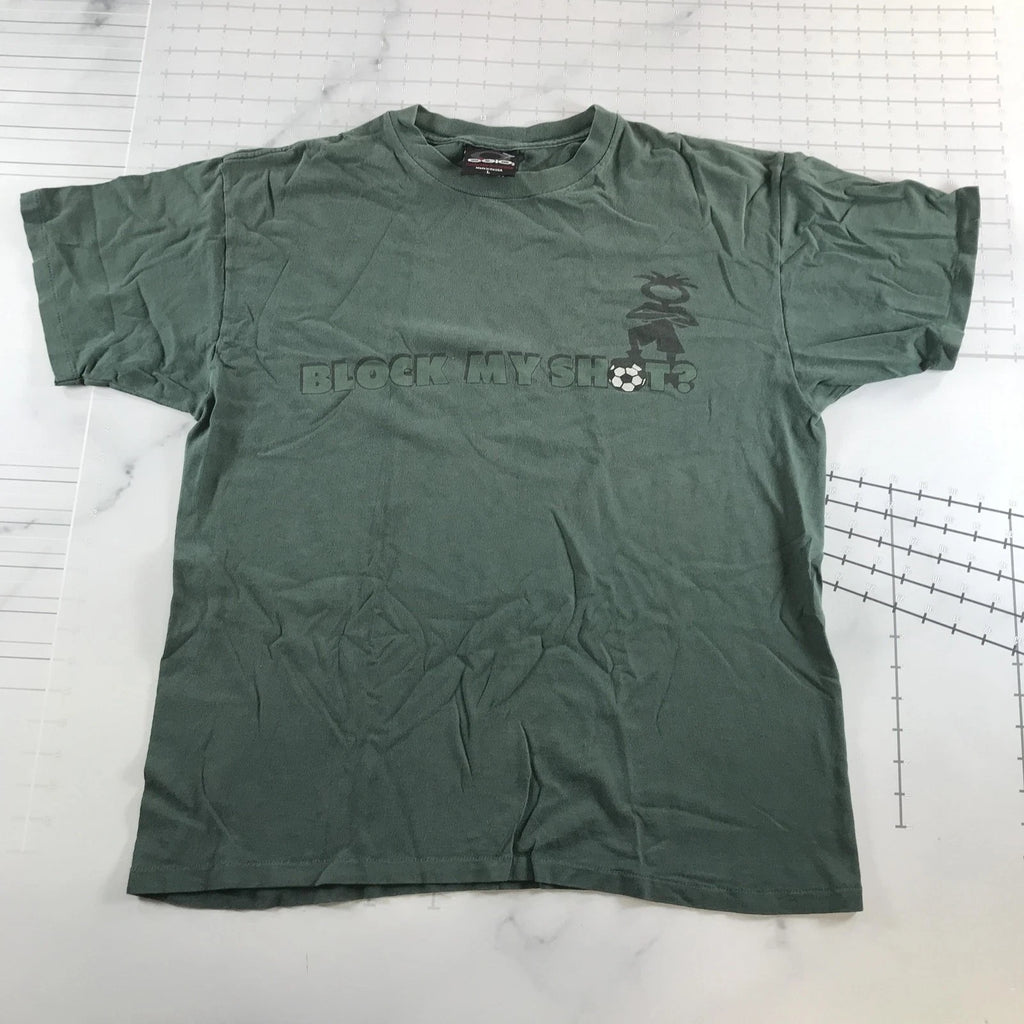 Vintage OGIO Shirt Mens Large Green Block My Shot Soccer Graphic Funny Tee USA