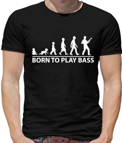 Born To Play Bass - Mens T-Shirt - Guitar Music Rock Bassist Guitars