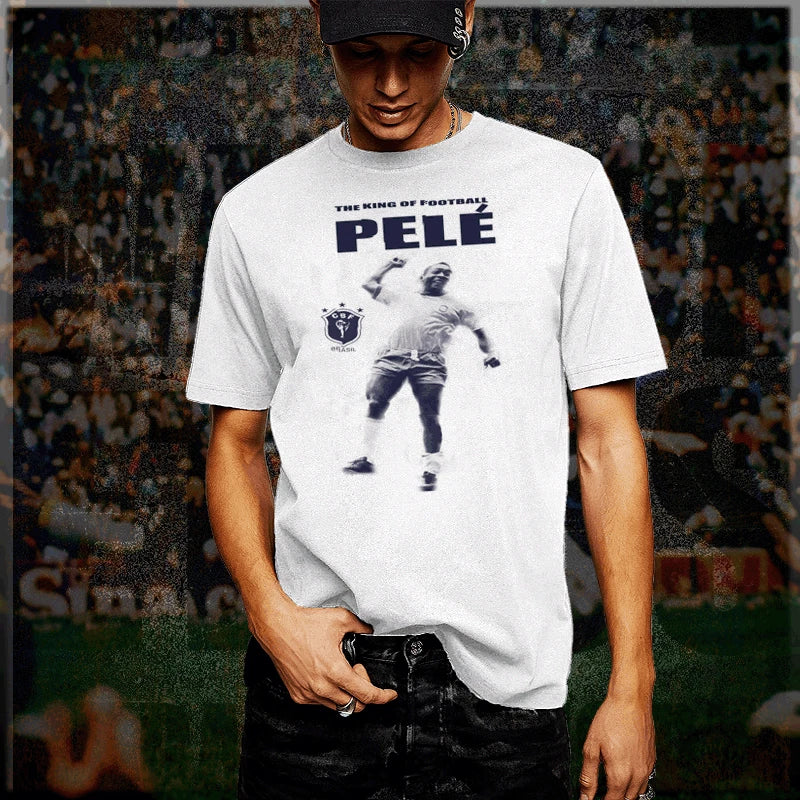 Soccer t-shirt Pele Brazilian Retro Football Legend World Cup, football new tee