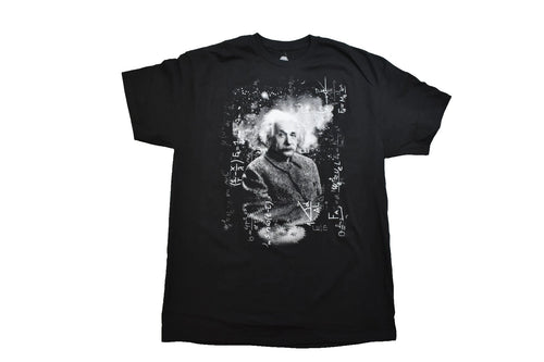 Albert Einstein Mens Equations Cool Science Graphic Black Shirt NWT M, L, XL