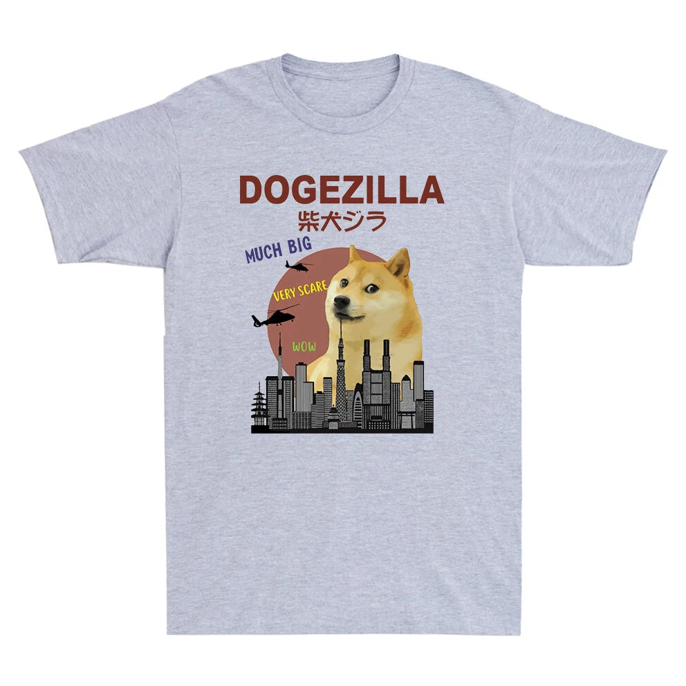 Dogezilla T-Shirt | Funny Doge Meme Shiba Inu Dog Sunset Vintage Men's T-Shirt