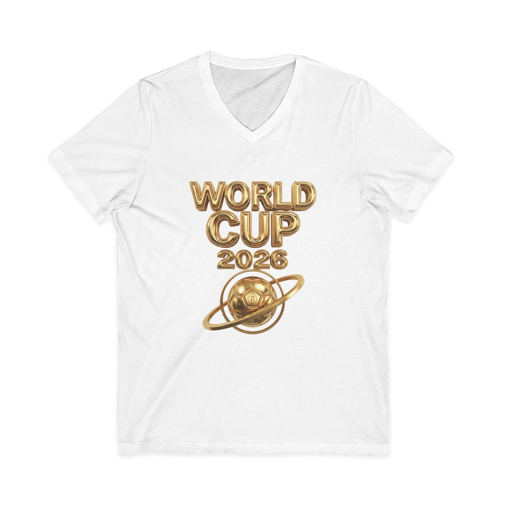 World Cup 2026 Gold Planet V-Neck Tee | Soccer Tournament Shirt