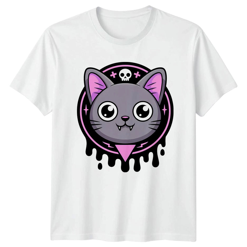 Spooky Kawaii Vampire Cat T-Shirt Vampire Cat Halloween Gift For Him And Her