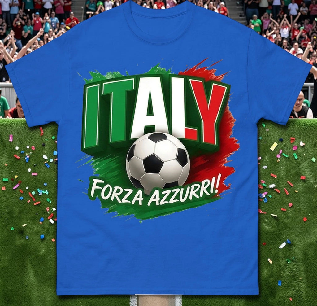 Italy Forza Azzurri T-Shirt, Italy Retro World Cup T Shirt, Italy football Tee