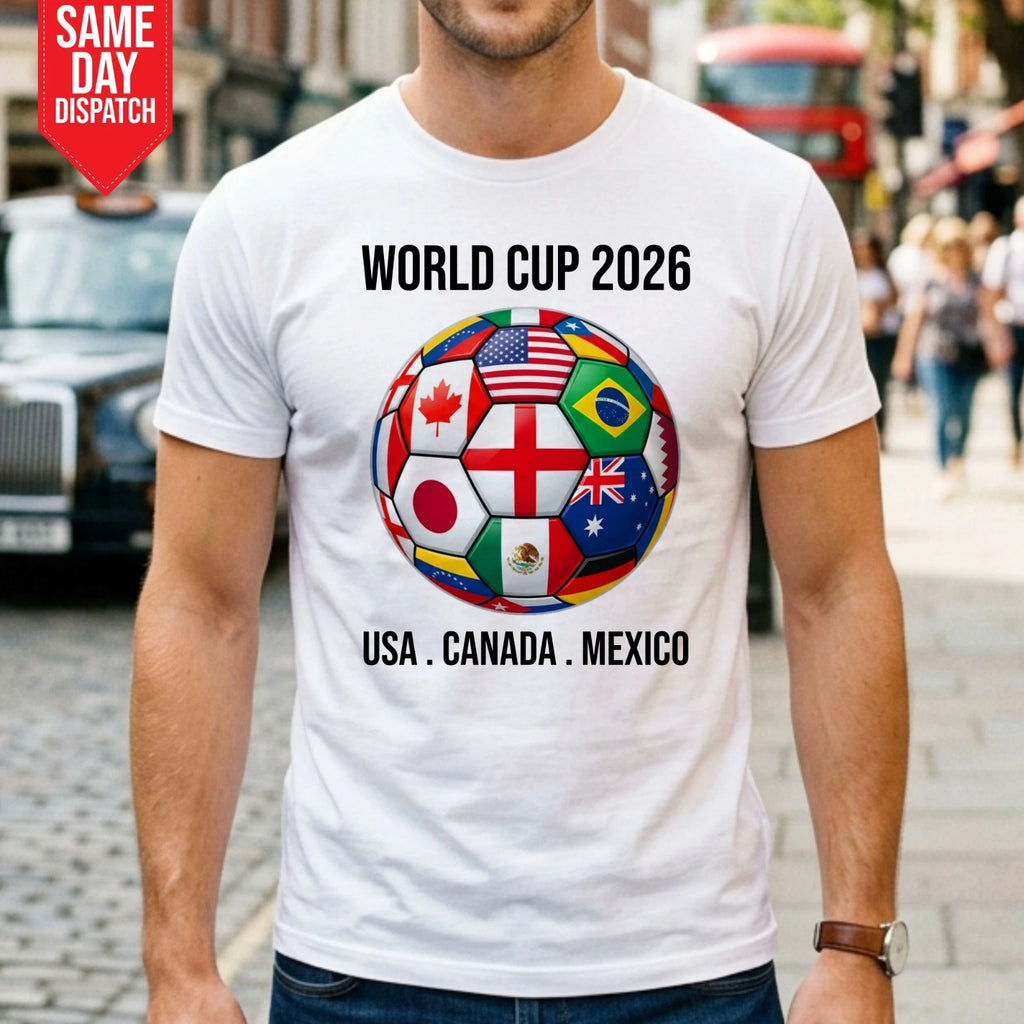World Cup 2026 Football T Shirt Printed World Flags Soccer Host Nations Gift Top