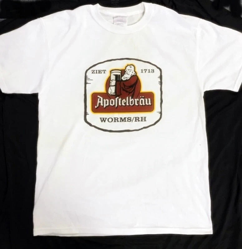 Mens Tee Printed t-Shirt, Apostolbrau German Beer Bier Worms Rhine Germany