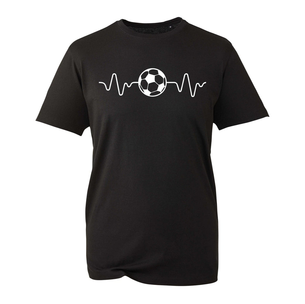 Heart Beat Football T-Shirt Funny Football Sports Lovers Soccer Game Players Top