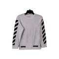 Viral Streetwear Grunge Indie Off White Diagonals Long Sleeve Tee Unisex Small