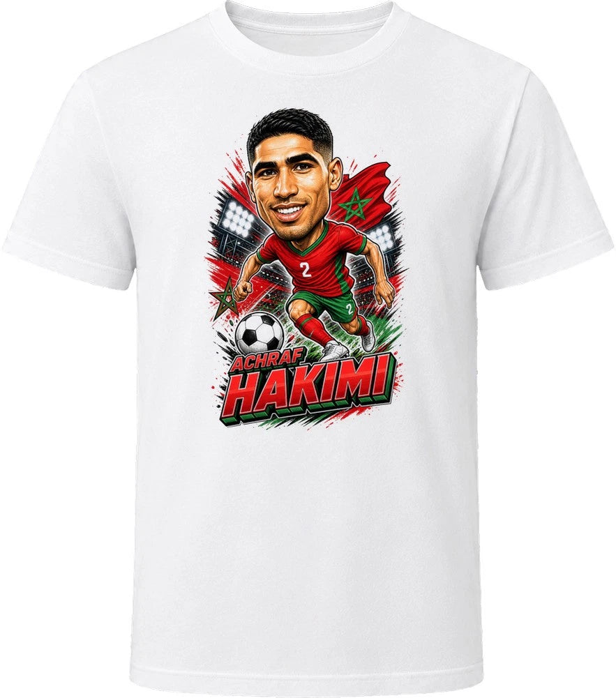 Achraf Hakimi, Morocco Caricature Soccer 2026 T Shirt