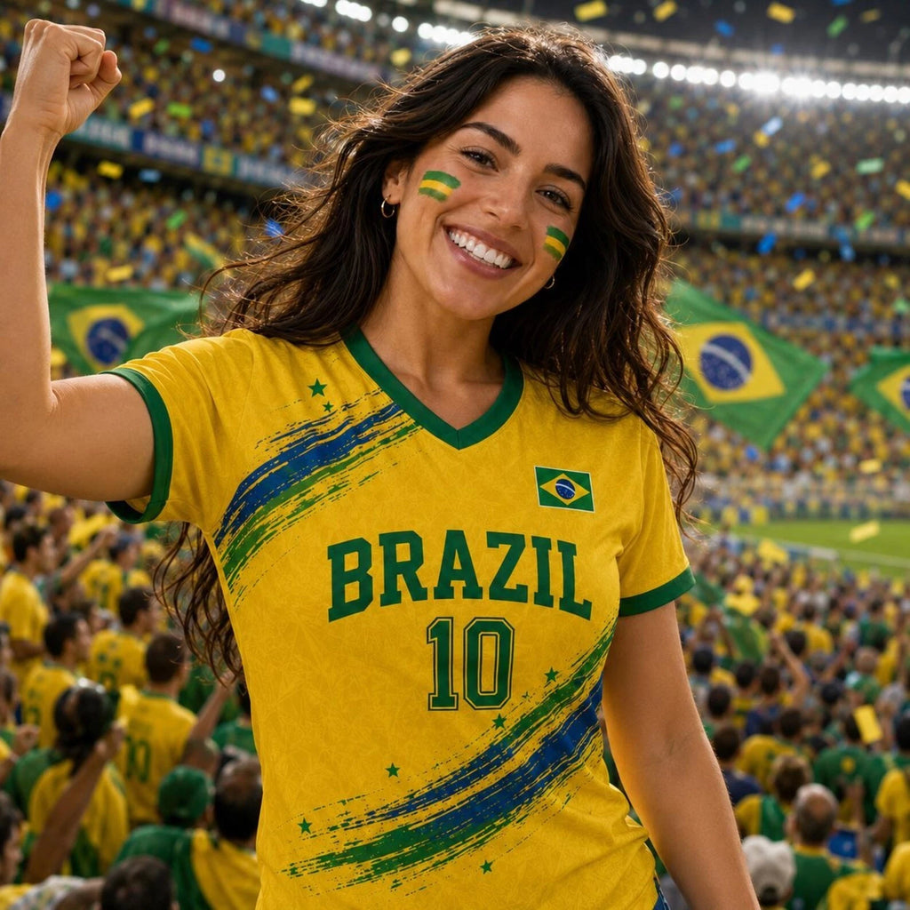 Personalized Brazil Football Shirts, Custom Soccer Jersey Shirt, Mother Fan Outf