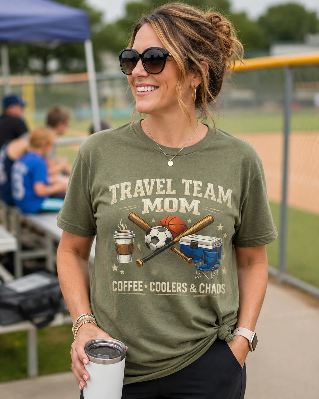 Travel Team Mom T-Shirt | Sports Mom Baseball Basketball Soccer