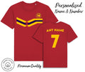 Spain Strip T-Shirt 2026 Personalised Name & No Adult Kids Baby, Football Euro