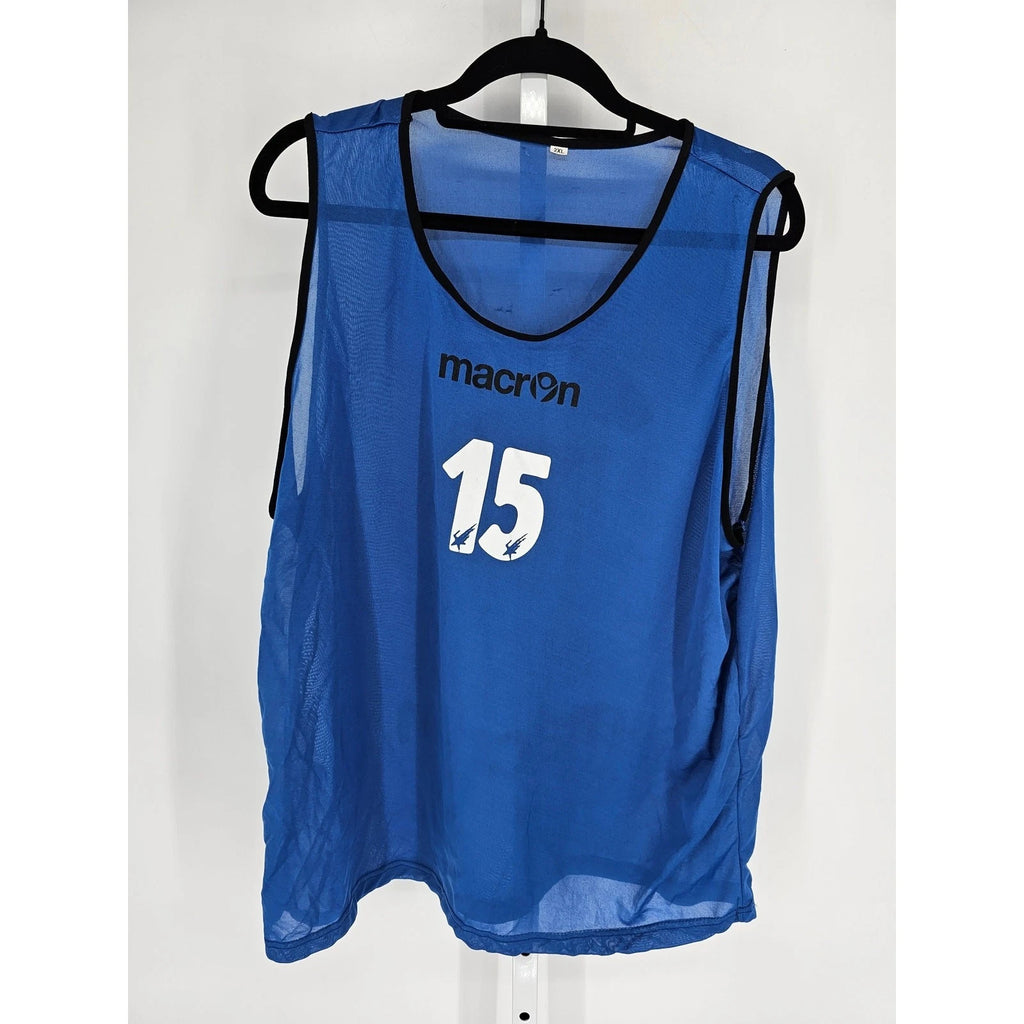 Vintage Macron Soccer Futbol Practice Penny Jersey Blue Black